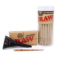 RAW Classic King Size Pre-Rolled Cones with Tips - Bundle (50 Pack and Cone Loader)
