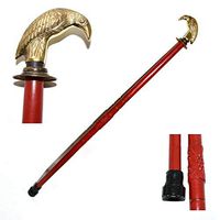 Eve.Store Brass Nautical Walking Stick Raven Crow Handle Wood Cane Classic Style Wooden Cane Men & Women.