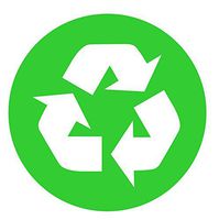 Recycle Sticker Trash Decal for a Recycling Trash Can 3" Round Beautiful Logo (2, Green)