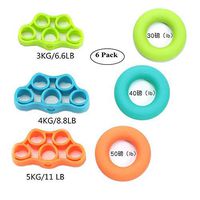 KINGSOO Hand Grip Strengthener, Finger Stretcher,6 Pack Hand Bands Resistance,New Material Grip Strength Trainer for Arthritis Carpal Tunnel Exercise Guitar and Rock Climbing (6 Pcs 3+3)