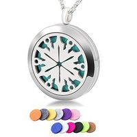 Aromatherapy Essential Oil Diffuser Necklace Compass Stainless Steel Locket Pendant Perfume Jewelry
