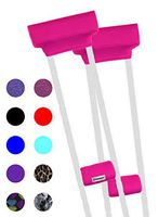 Crutcheze Premium USA Made Crutch Pad and Hand Grip Covers | Comfortable Underarm Padding Washable Breathable Moisture Wicking Anti-Bacterial Orthopedic Products Accessories (Hot Pink)