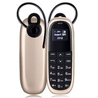 Rcsbtd Network: 2G (White + Black), Individual SIM, Anti-Lost, MTK6261DA, Hands Release Bluetooth Dialer Headphone, Side Keyboard, Miniskirt Wandering Phone (Color : Gold)