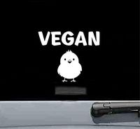 Vegan chick Vinyl Decal Sticker (WHITE)