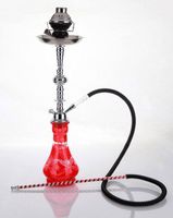 1 hose 23" Nablus Red Hookah Shisha Nargila water glass vase pipes smoke sale