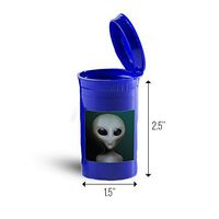 Dark Alien Head First Aid Case Pill Container ID 4807B