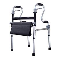 HYXQY-ZY Folding Walker for The Elderly | Adult Aluminum Anti-Skid Mobile Auxiliary Frame | Adjustable | Lightweight Portable | Non-Slip Stable | with Seat