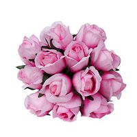 Kaniem Artificial Rose Flowers Bouquet for Wedding Brides Fake Silk Flower Bundle Decor for Home Party Shop (Hot Pink)