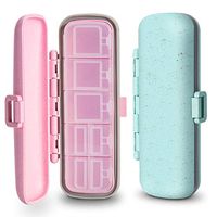 2 Pack Travel Pill Organizer Waterproof, 7 Compartment Pill Case for Pocket or Purse, Small Pill Box for Vitamins, Fish Oil or Medicines