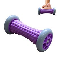 Plantar Fasciitis Foot Massage Roller Stick Trigger Point Therapy Muscle Roller Stick Travel Size Waterproof Six Angle Yoga Massage Roller for Relief Muscle Soreness (Purple)