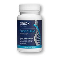 OMAX® Super Blue Vital Vision Eye Vitamin Supplements | Lutein + Zeaxanthin Reduce Free Radicals | Prevent Eye Strain & Retinal Damage | Antioxidant Protection from Blue Light | 30 Softgels