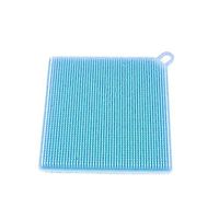 Lavany Sponge Scrubber Silicone Dish Washing Kitchen Cleaning antibacterial Tool (Blue)