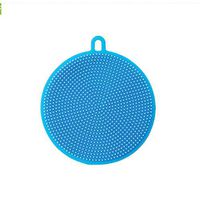 Copper Silicone scouring Cloth, Kitchen Decontamination Dish Washing Brush Scouring Pads Household Brush Pot Dish Washing Artifact-Blue 11.7x10.4cm(5x4inch)