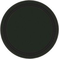 amscan Jet Black Round Paper Plates | 10.5" | Pack of 20 | Party Supply