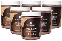 Konscious Keto Shake: MCT Oil, Avocado Oil, Grass Fed Protein, Low-Carb High-Fat Keto Meal Replacement (Creamy Chocolate) (6-Pack)