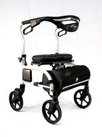 Evolution Trillium Lightweight Medical Walker Rollator with Seat, Large Wheels, Brakes, Backrest, Basket for Seniors Indoor Outdoor use (Pearl White, Regular)