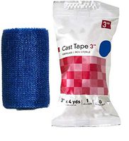 Cast Tape 3" x 4 yds. 10 Rolls of Fiberglass Casting Tape for immobilization of Upper and Lower Extremities. Blue Color. Water-Activated Resin. Porous Weave. Latex-Free.