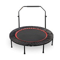 Bathtub Rails Trampoline Elastic Fitness Trampoline Folding Jumping Bed Jump Training Professional Weight Loss with Handle Jumping Bed (Color : Black, Size : 50 inch(Bearing 225KG))