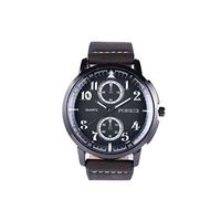 Fxbar Men's Watch, Fashion Quartz Analog Leather Wrist Watch Multifunction Business Watches (Gray)