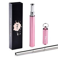 JOYECO Collapsible Metal Straws Reusable Telescopic Portable Stainless Steel Straw Drinking Foldable with Case Cleaning Brush Anti-Scratch (1 Pack, Rose Gold)