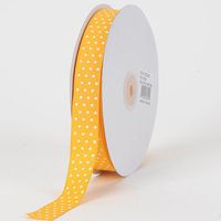 BBCrafts Light Gold with White Dots Grosgrain Ribbon Swiss Dot 5/8 inch 50 Yards