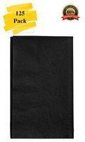 MM Foodservice 125 Count 2 Ply Paper Dinner Napkins Perfect for Weddings, Parties, Dinners or Events (Black)