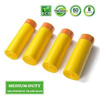 8 Gallon Drawstring Trash Bags,WanJiaXinHui Colorful Yellow Medium Kitchen Garbage Bags,Extra Strong Rubbish Bags for Home,Office,Car(60pcs/4 Rolls) …