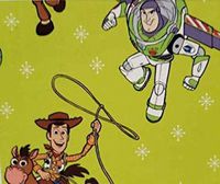 NS Holiday Christmas Wrapping Paper Toy Story Buzz Lightyear Gift Wrap (Bonus: Noelles Xmas Window Gel Clings) Greetings Party Festive 20 Sq. Feet -1 ROLL