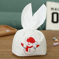 SONGLIN Christmas Bag Christmas Snowman Bunny Ear Snack Bag Bread Candy Cookie Bag Party Supplies Baby Shower Wall Sticker,red