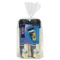 Duo Shield Insulated Paper Hot Cups/Lids Combo Pack, 12oz, Tuscan, 52/Pack