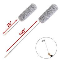 Yocada Microfiber Duster with Extendable Telescoping Extension Long Pole(Stainless Steel) 30"-100" Washable Adjustable Lightweight for Cleaning Ceiling Fan High Ceiling Blinds Baseboards Cars