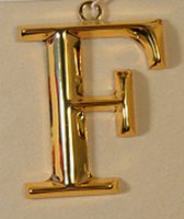 Gold Monogram Gift Topper - F