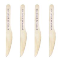 Dress My Cupcake DIY Natural Wood Candy Buffet Knives 100-Pack Kit, Eat Drink and be Married, 6.5-Inch, Lavender