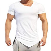 Photno Men Sport T Shirts Casual Short Sleeve Athletic Top Workout Gym Tee White