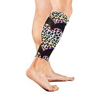 AHOMY Sports Calf Compression Sleeves Colorful Hearts with Leopard Leg Compression Socks for Men and Women