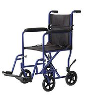 Transport Wheelchair Lightweight 19 lbs Blue (17", Blue)