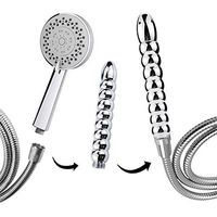 Bathroom Luxury Rain Mixer Chrome Shower Enema Douche Attachments Aluminium Shower Head Anal Cleaning Kit with Black Secret Velvet Bag (1 head)