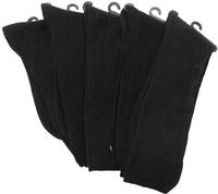 80% Cotton Ribbed Dress Socks/Mid-calf/Non-Binding/Ultra Light/Great for Diabetic Symptoms/12 Pairs/Black women's 9-11