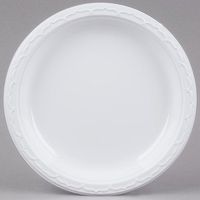 Genpak 71000 10 1/4" Heavy Weight White Plastic Plate 125 / Pack