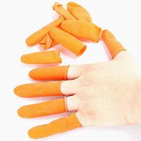 SwingBeauty 50PCS Disposable Latex Finger Cots Finger Protectors for Electronic Repair, Painting, Jewelry Cleaning, Hair Extension Apply (Orange)