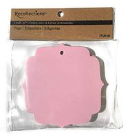 Recollections Craft It Gift Tags Shield Badge Pink 20pc