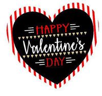 60ct Red Stripe Happy Valentine Trendy 2inch Glitter Valentine's Stickers Labels Envelope Decorative Seals