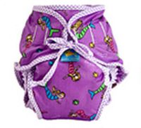 Kushies Reusable Cloth Swim Diaper Bottoms for Boys or Girls (X-Large, Mermaid)