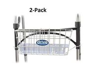 Drive Medical Walker Basket, White, with Plastic Cup Holder (2-Pack)