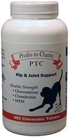 PTC Glucosamine and Chondroitin with MSM for Dogs | Hip and Joint Support and Pain Relief for Arthritis, Veterinarian Approved, 480 Chewable Tablets by Profits to Charity