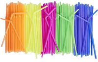 (600 Pack) Neon Colored Drinking Straws - Flexible, Disposable Kid Friendly, Assorted Colors