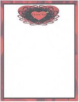 I Love You Red Heart Stationery Printer Paper 26 Sheets