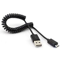 Coiled Micro USB Data Cable Charging Power Wire for Sprint Samsung Galaxy Note 4 SM-N910P - Sprint Samsung Galaxy Note 5 (SM-N920P) - Sprint Samsung Galaxy Note Edge SM-N915P