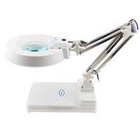 ANHPI LED Table Magnifier Desk Lamp With Lamp Magnifier Old Man Reading Electronic Maintenance Inspection,White-20X