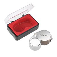 uxcell Magnifying Glass, Mini Microscope Jewelry Eye Loupe Magnifier Magnifying Glass Powerful Doublet, Chrome Plated, Round Body Jewel Loup, 21 mm,20X 2000%,Silver,for Antiques, Coins